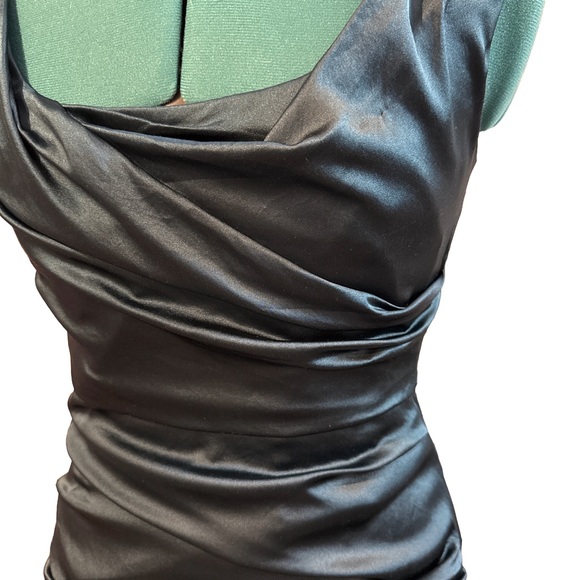 Elie Tahari Jewel Green Satin Mini Dress - Picture 2 of 9